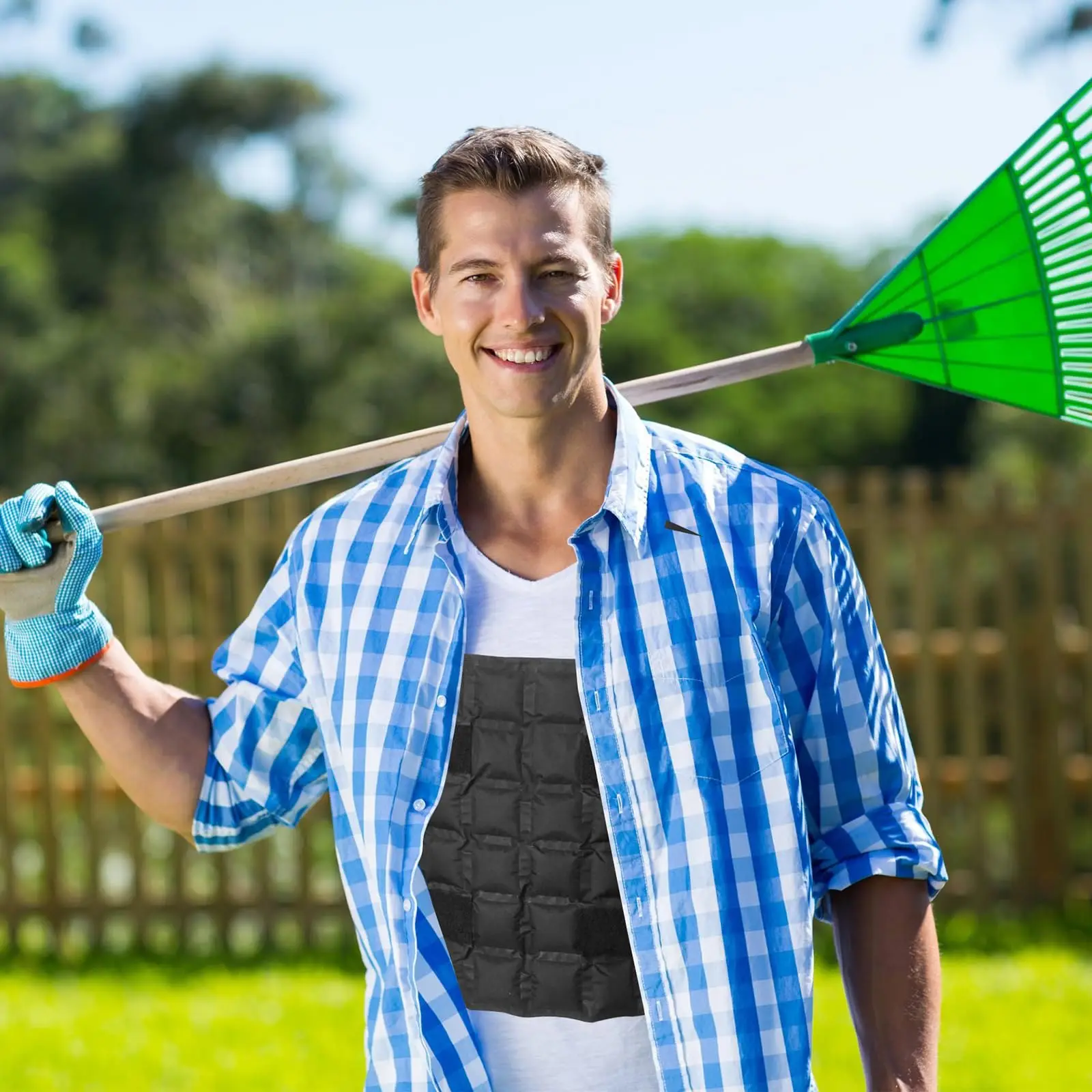 Chaleco enfriador de hielo para clima caliente, chaleco reutilizable con correas ajustables, chaqueta de hielo fría para hombres y mujeres - imagen 5