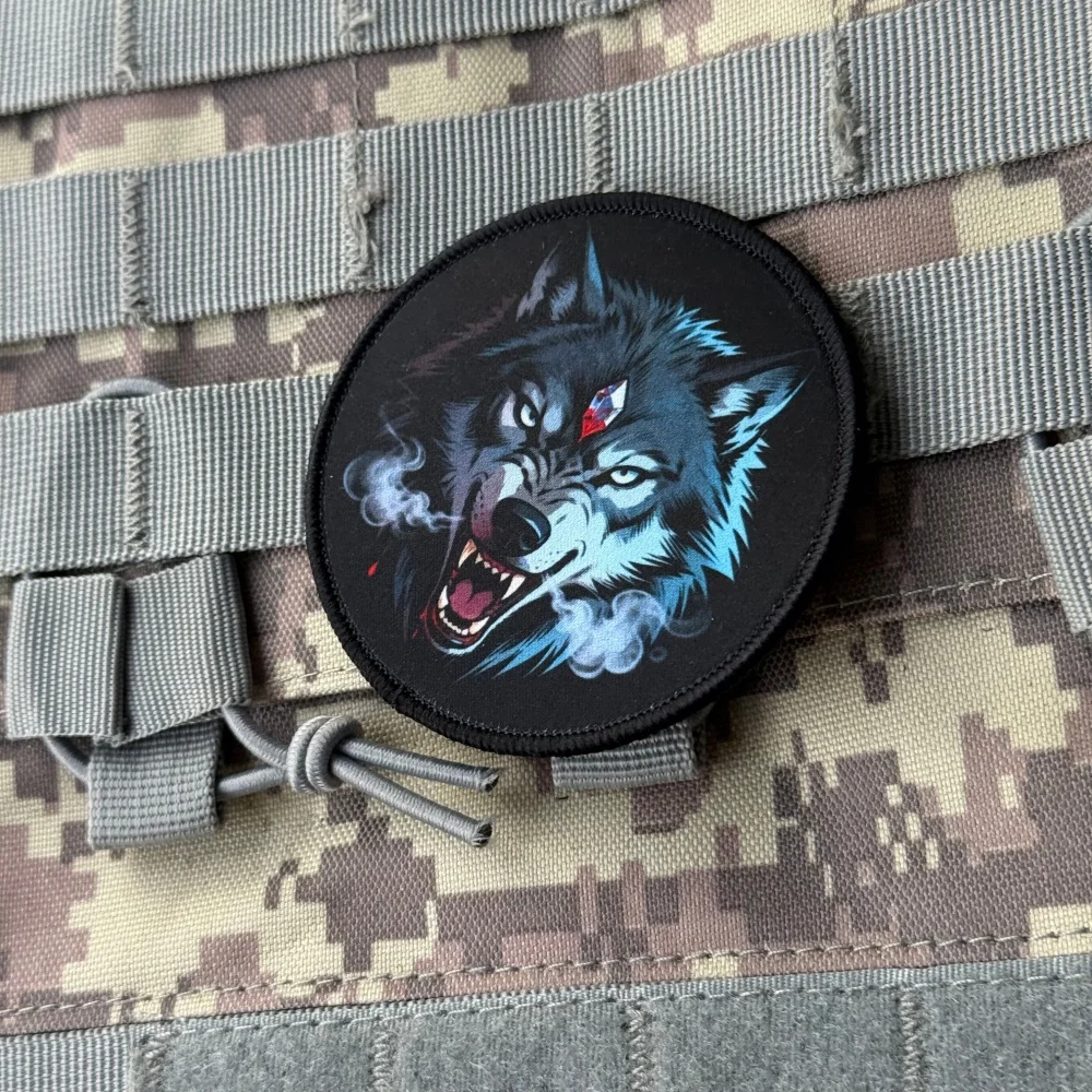Parche táctico militar lobo de hielo fantasía con gancho y bucle - imagen 3