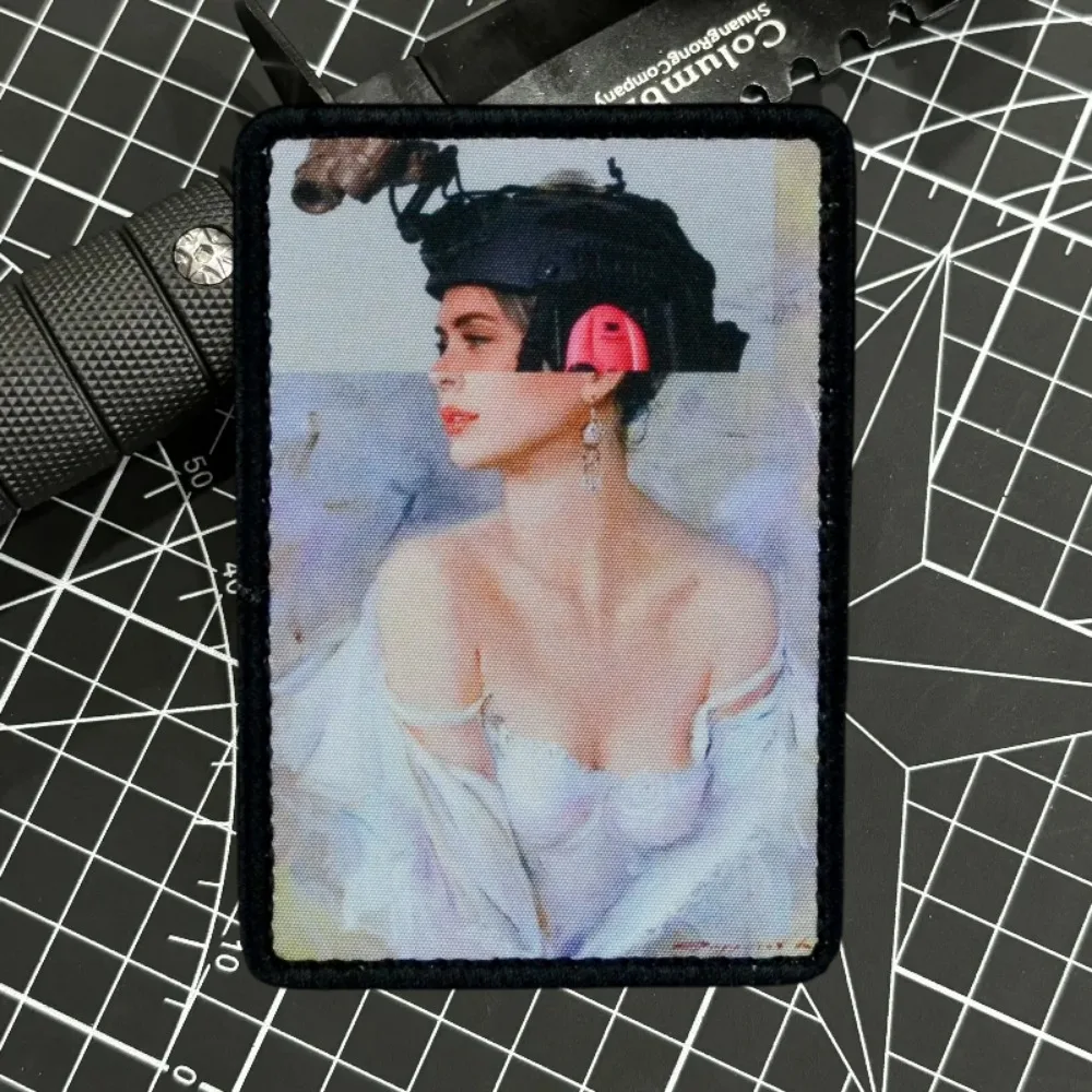 Parche de belleza de visión nocturna, brazalete de moral militar, parches tácticos de gancho y bucle, apliques de combate "Fuego recto", pegatinas para mochila - imagen 4