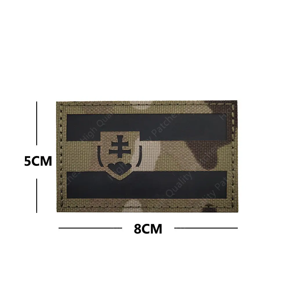 Parches mágicos bordados de la bandera de Eslovaquia, insignia reflectante infrarroja, insignias tácticas de moral, accesorios del ejército militar táctico - imagen 3