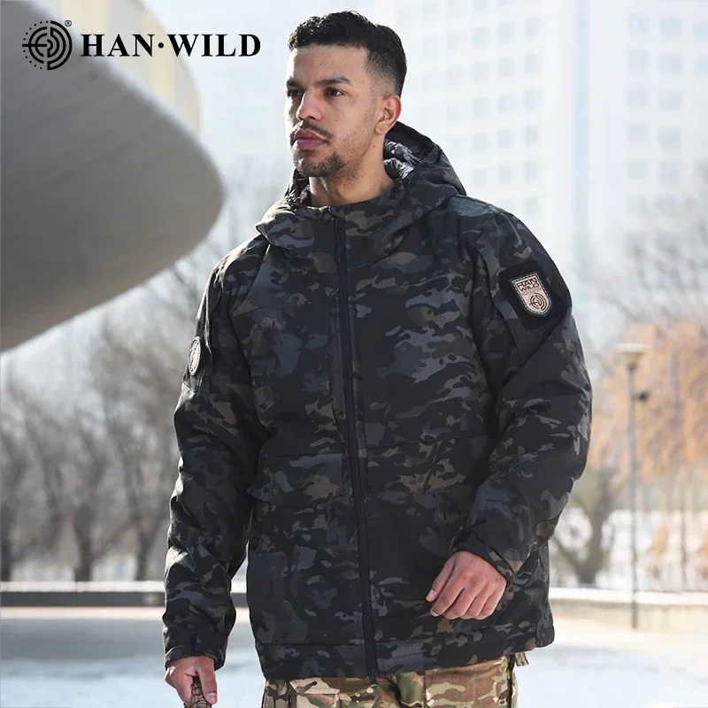 Chaquetas reflectantes de calor para invierno, cortavientos térmico, chaqueta táctica, abrigo de invierno con capucha para hombre, chaqueta de senderismo, Parka de combate, calidez - imagen 3