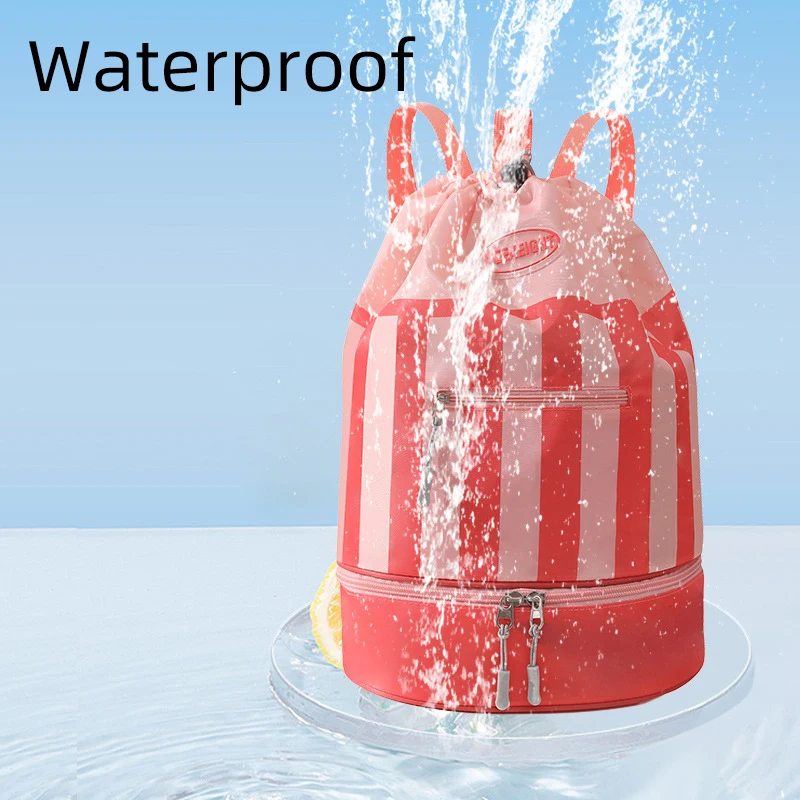 Bolsas de natación al aire libre gimnasio Fitness verano mochila de playa seca y húmeda bolsillo para zapatos independiente cordón piscina natación mochila de viaje - imagen 3