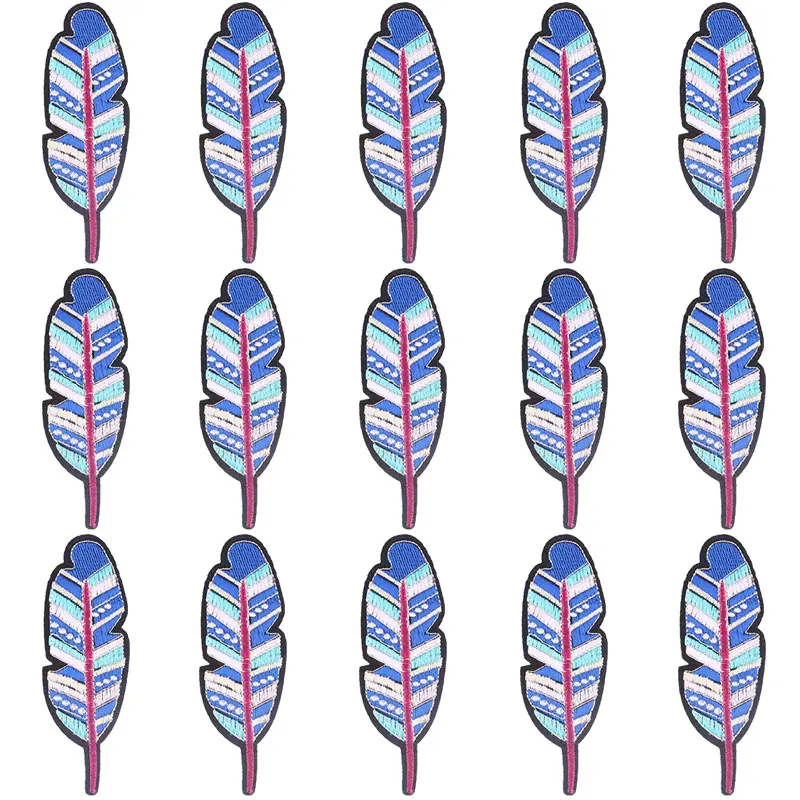 10 unids/lote de parches termoadhesivos de cosas divertidas para ropa, parches bordados de plumas en la ropa, Pin, parche para planchar en mochilas - imagen 5