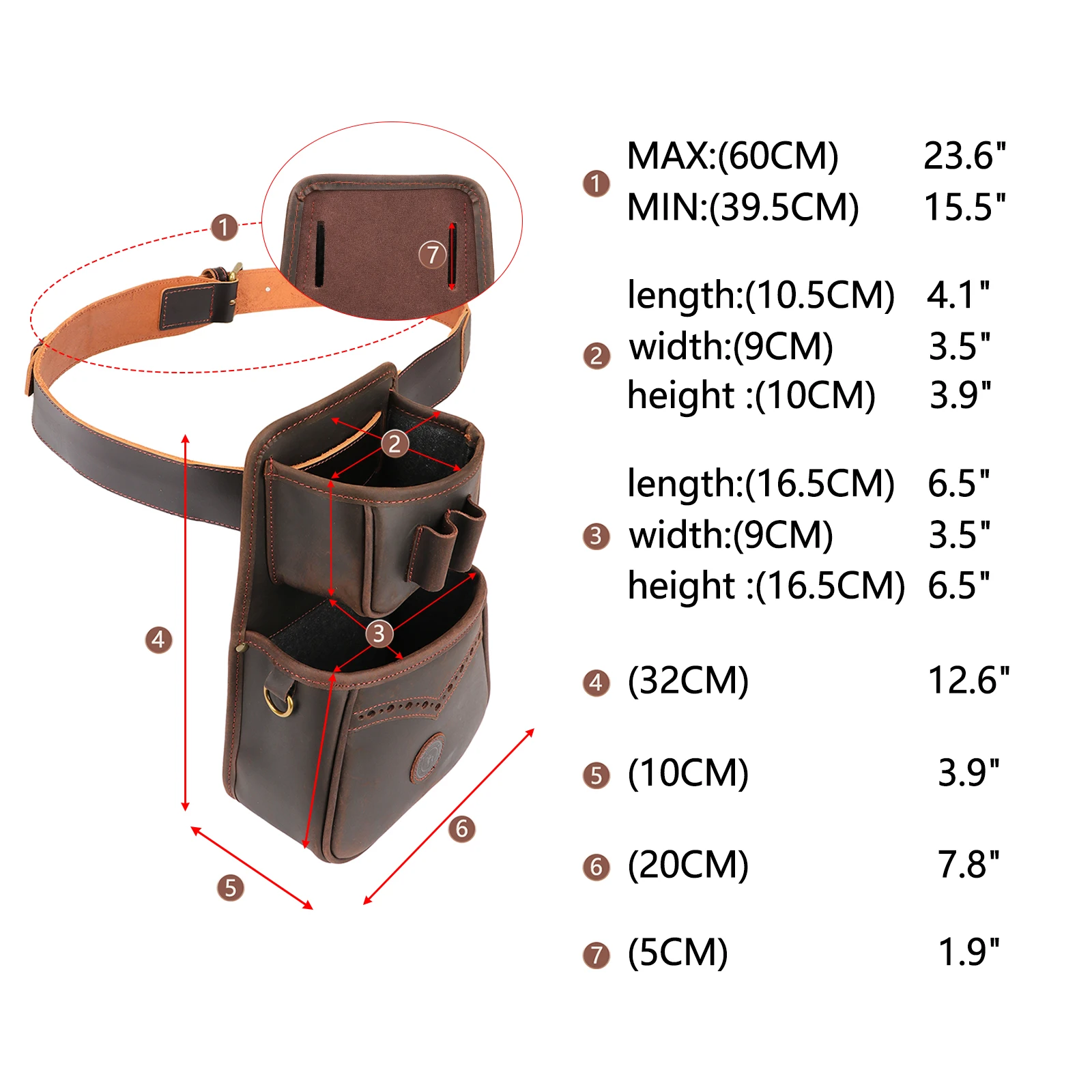 Tourbon-cartuchos de pistola de cuero para caza, riñonera, cargador de velocidad de juego, munición, estuche de arcillas deportivas con cinturón ajustable para tiro - imagen 4