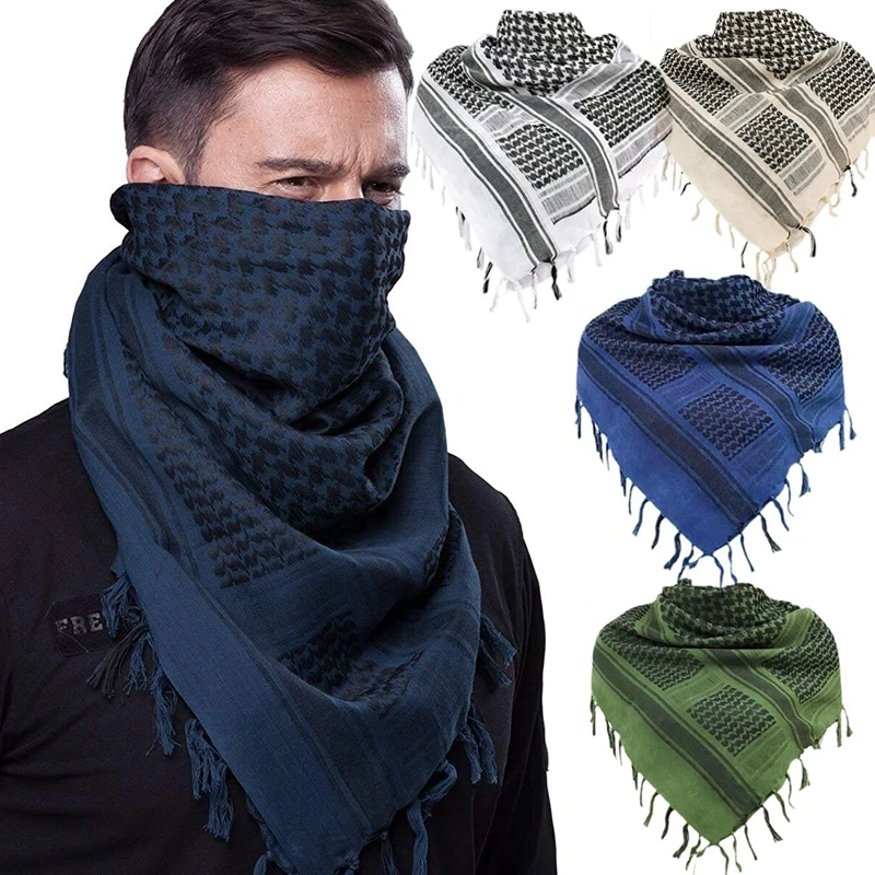 Bufanda Shemagh táctica desierto Keffiyeh cabeza cuello bufanda árabe con borla, para mujeres y hombres, 43x43 pulgadas - imagen 2