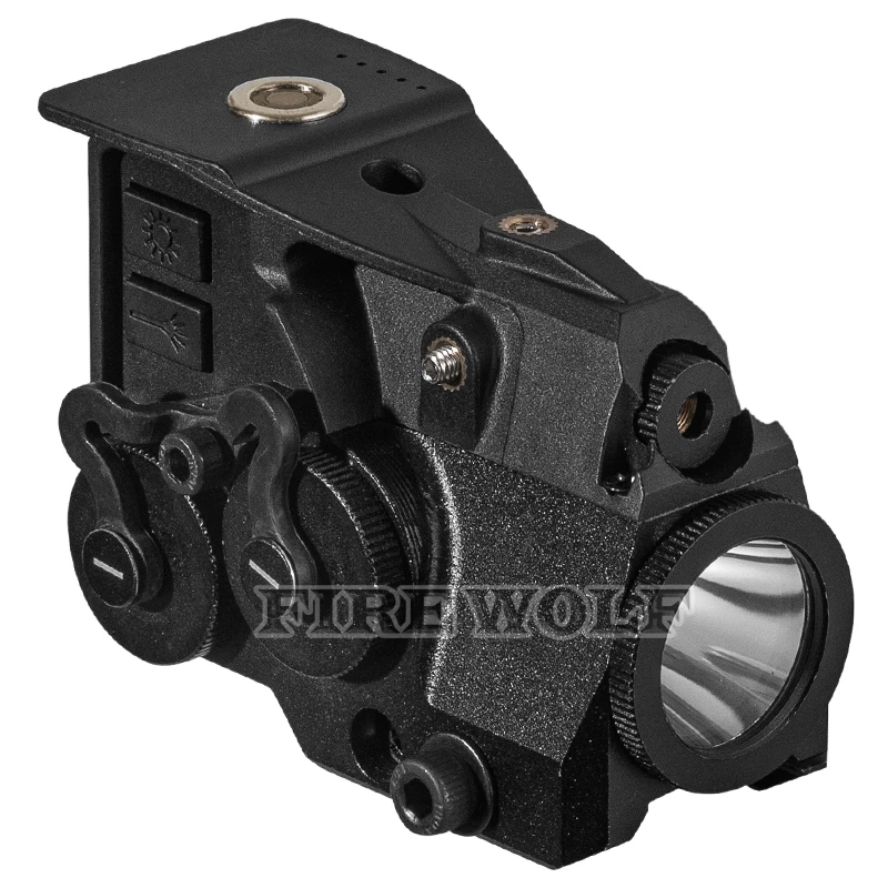 Linterna láser de pistola de 2025 y 1000 lúmenes, Combo de luz de pistola táctica con mira láser estroboscópica, recargable magnética para Taurus Glock - imagen 3