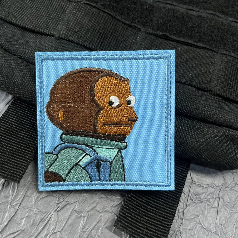 Parche de Animal de dibujos animados bordado en la ropa, insignias de mono, mochila militar táctica, parches de gancho y bucle, pegatinas - imagen 3