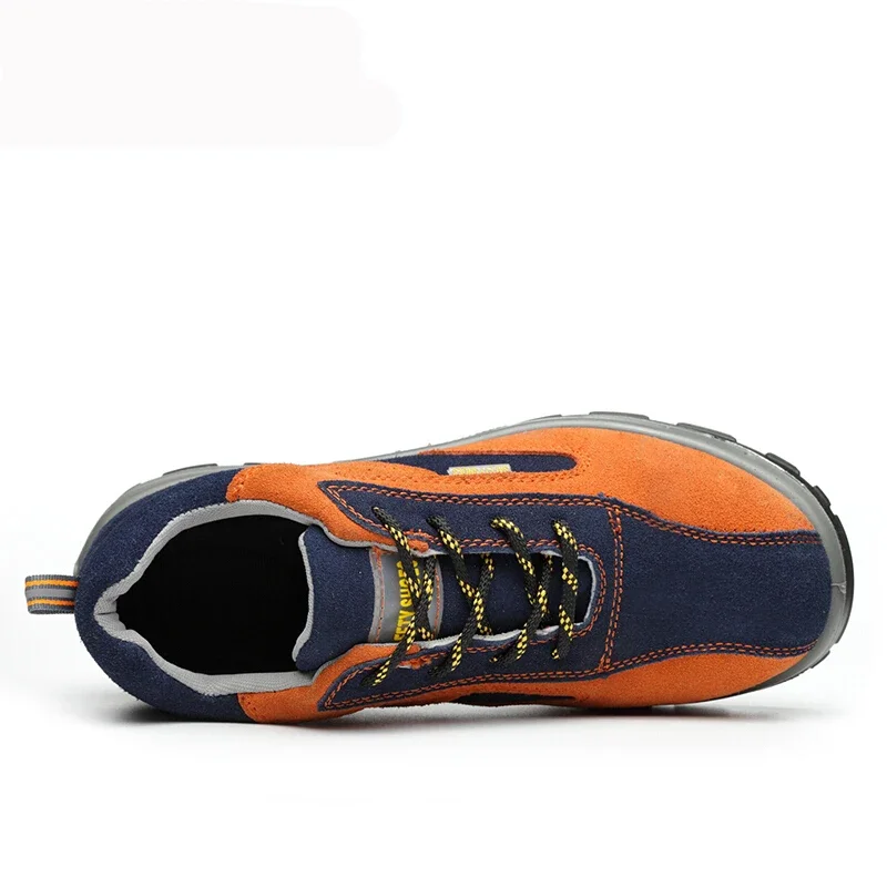 Zapatos de seguridad para el trabajo para hombre, botas de encaje de goma transpirables de PU para primavera 2025, calzado informal a prueba de trabajo, botas con punta de acero para hombre - imagen 4