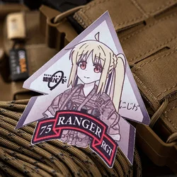 Parche táctico de roca solitaria, insignia de moral de chica de pistola militar, brazalete, parches de gancho y bucle impresos de pequeña soledad, pegatinas para mochila