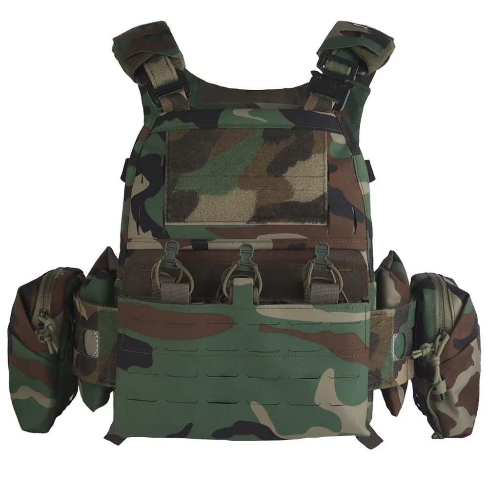 Chaleco táctico Portaplacas estilo Ferro V5 FCPC Tiger Stripes con bolsillos laterales, bolsa triple para revistas, rollo 1 bolsa para traumatismos IFAK - imagen 4