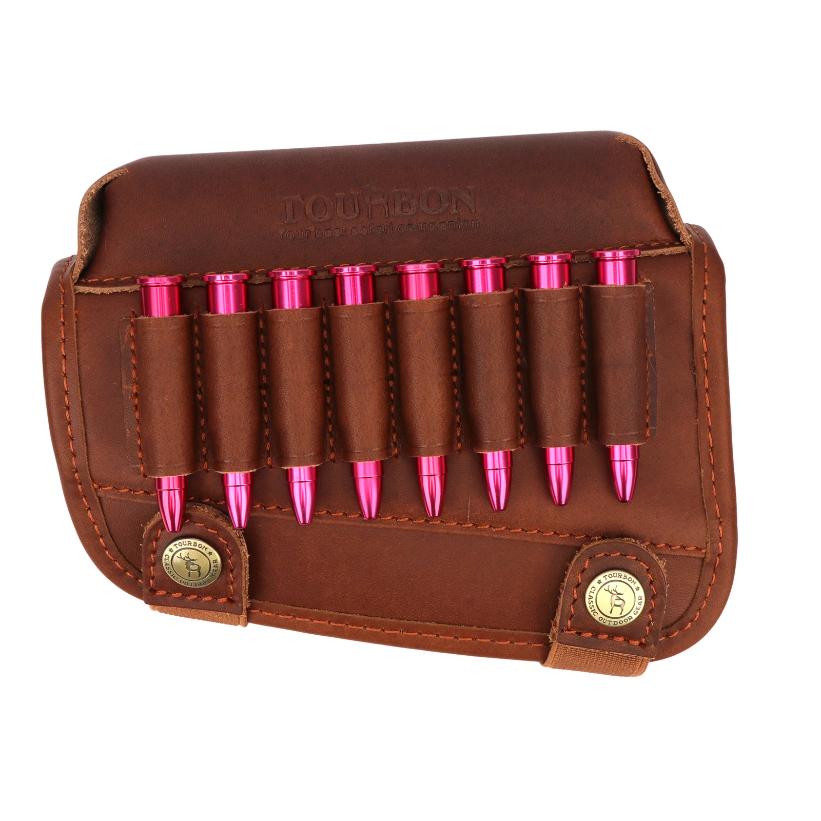 Tourbon-accesorios para pistola de caza, almohadilla elevadora de reposapiés para Rifle, butaca de cuero genuino para tiro con soporte de cartuchos de munición, mano izquierda - imagen 2