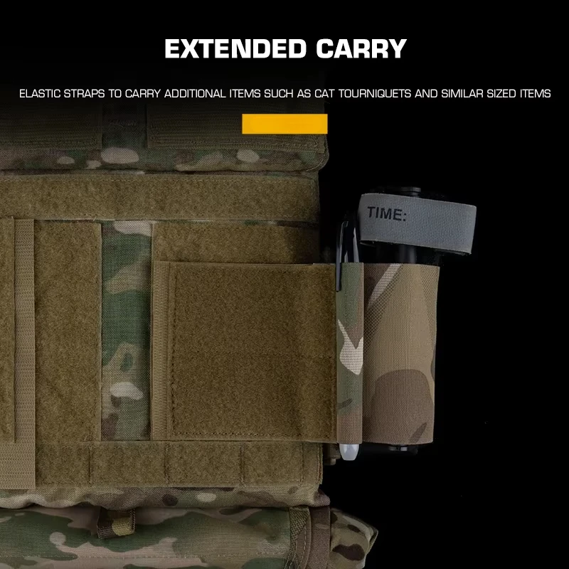 Soporte de torniquete táctico TQ para cierre mágico, bolsa de torniquete elástica, accesorios para chaleco, chaleco de caza, portador de placa, ala lateral - imagen 5