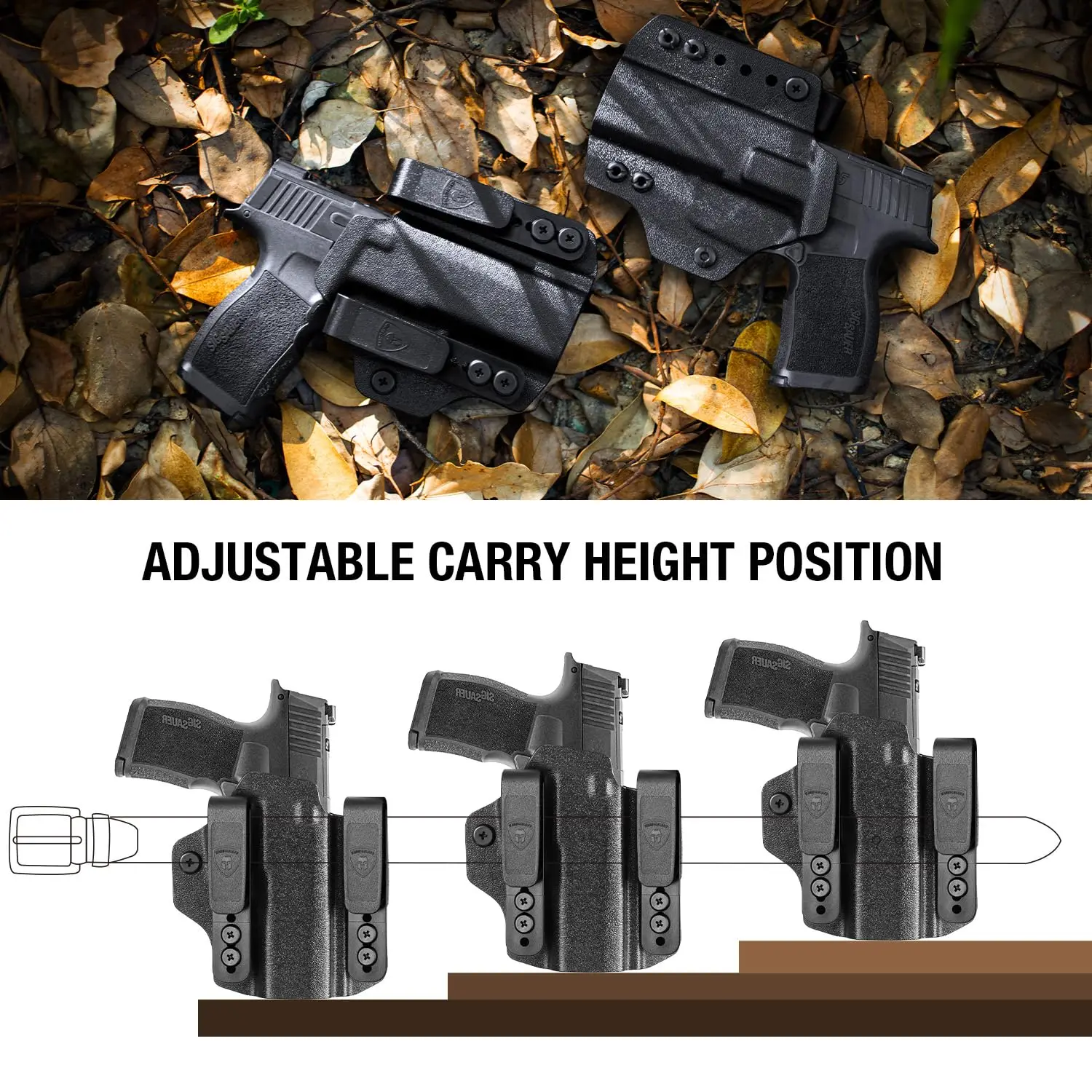 Solo se adapta a Sig Sauer P365/P365 X/P365 SAS, IWB y OOWB, corte óptico de funda Kydex Convertible, miras a juego, Clip para cinturón de 4,4 cm, mano derecha - imagen 5
