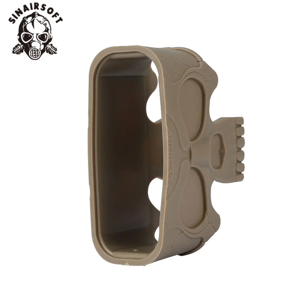 Jaula táctica de goma con calavera para revistas, bolsa de bucle Mag de tracción rápida para M4 AK AR15, accesorio Airsoft para caza y tiro, 5,56, 7,62 - imagen 5