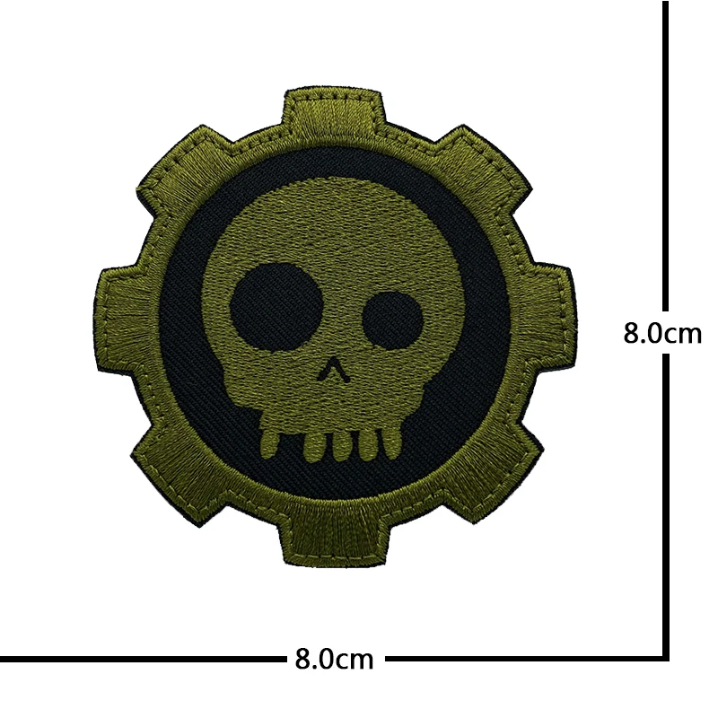 Parche de gancho y bucle de tela bordado de dinosaurio con diseño de calavera, insignia de moral táctica para mochila, apliques para chaqueta, bolso vaquero - imagen 5