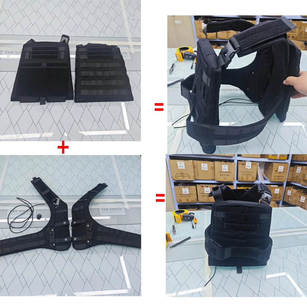 Chaleco táctico AVS / MBAV tipo H HARNESS, conjunto de bolsa de placa conectada, chaleco táctico