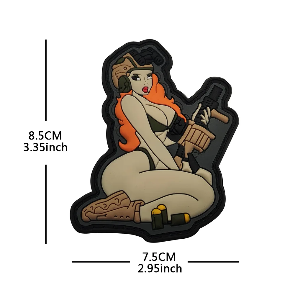 Accesorios para bolsa al aire libre, brazalete de goma 3D, Bikini Sexy para mujer, soldado, moral, chaqueta táctica, brazalete, mochila DIY, parche de gancho - imagen 4