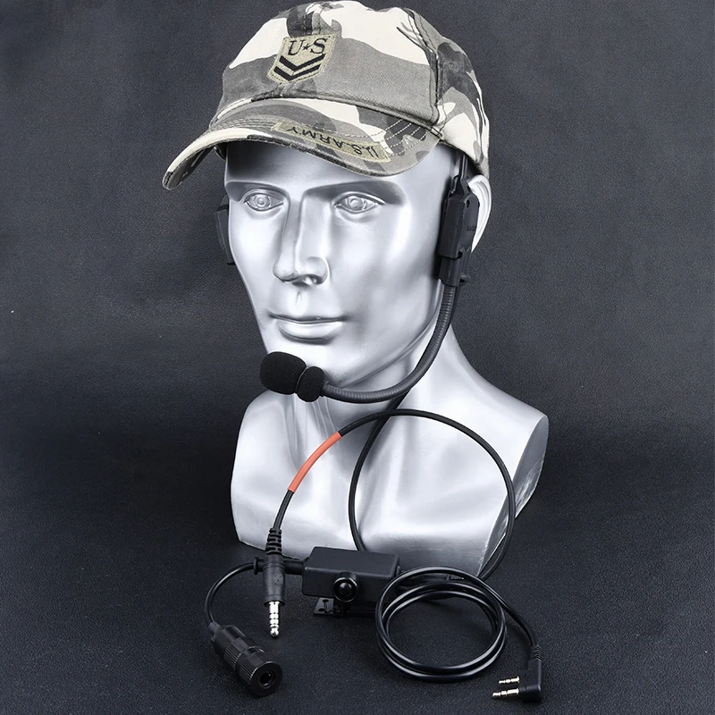 Auriculares MH180-V tácticos Wadsn, auriculares con señal de conducción ósea, accesorios para exterior, Airsoft, accesorios para 7,0, enchufe Kenwood, PPT - imagen 5