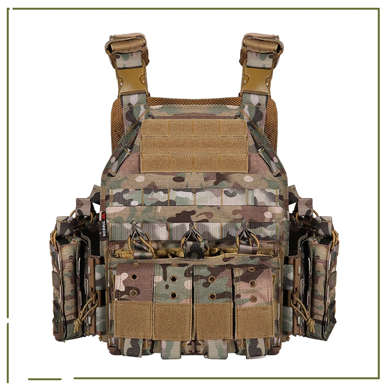 Conjunto de chaleco táctico con cintura y hombro, chaleco de entrenamiento MOLLE de triple bolsillos desmontable rápido - imagen 5