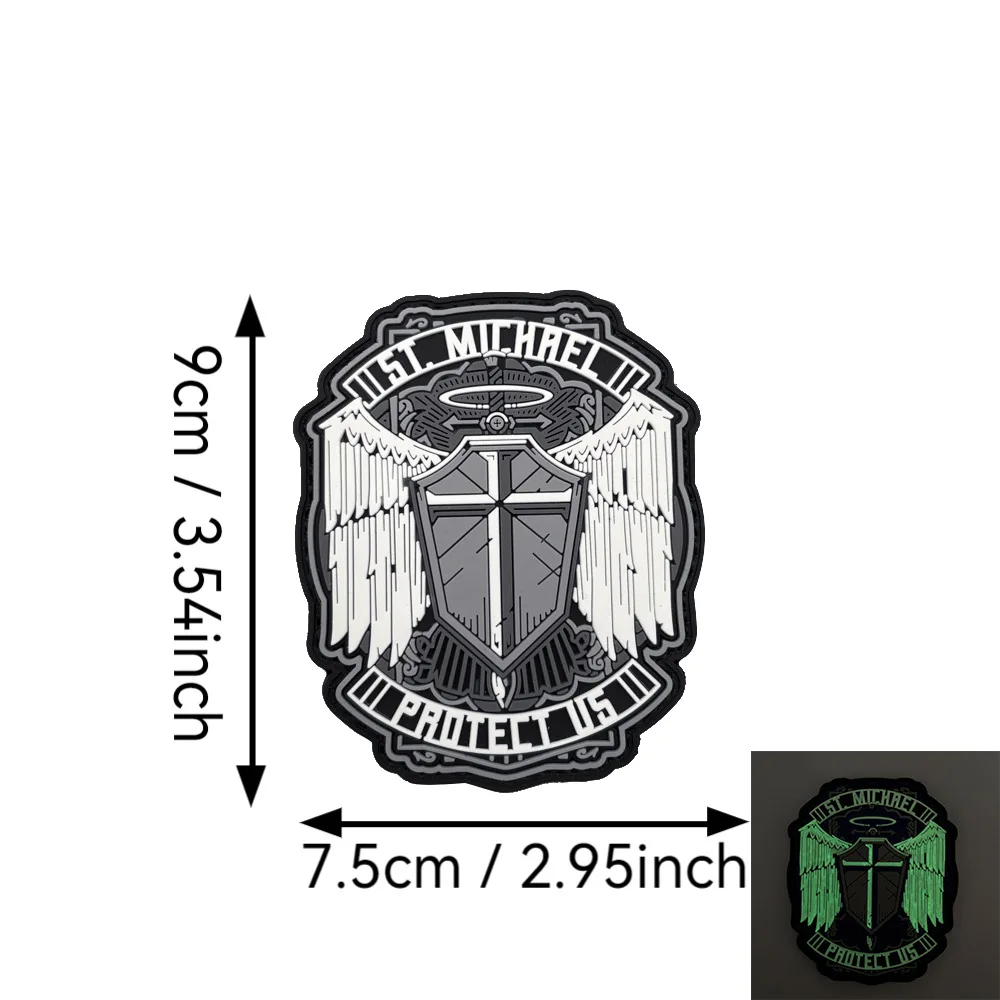 ST MICHAEL Arcángel San Miguel emblema táctico militar ejército moral insignia mochila pegatinas PVC gancho y bucle parches - imagen 5
