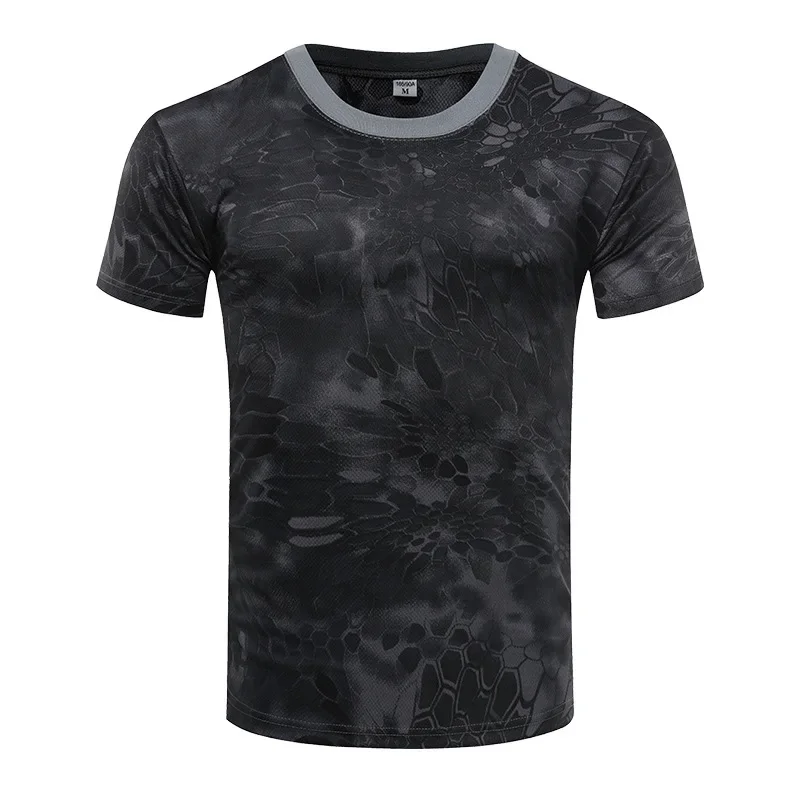 Camiseta de camuflaje 3D para hombre, ropa informal a la moda para actividades al aire libre, cuello redondo, manga corta, camisetas deportivas para exteriores de gran tamaño para verano y calle