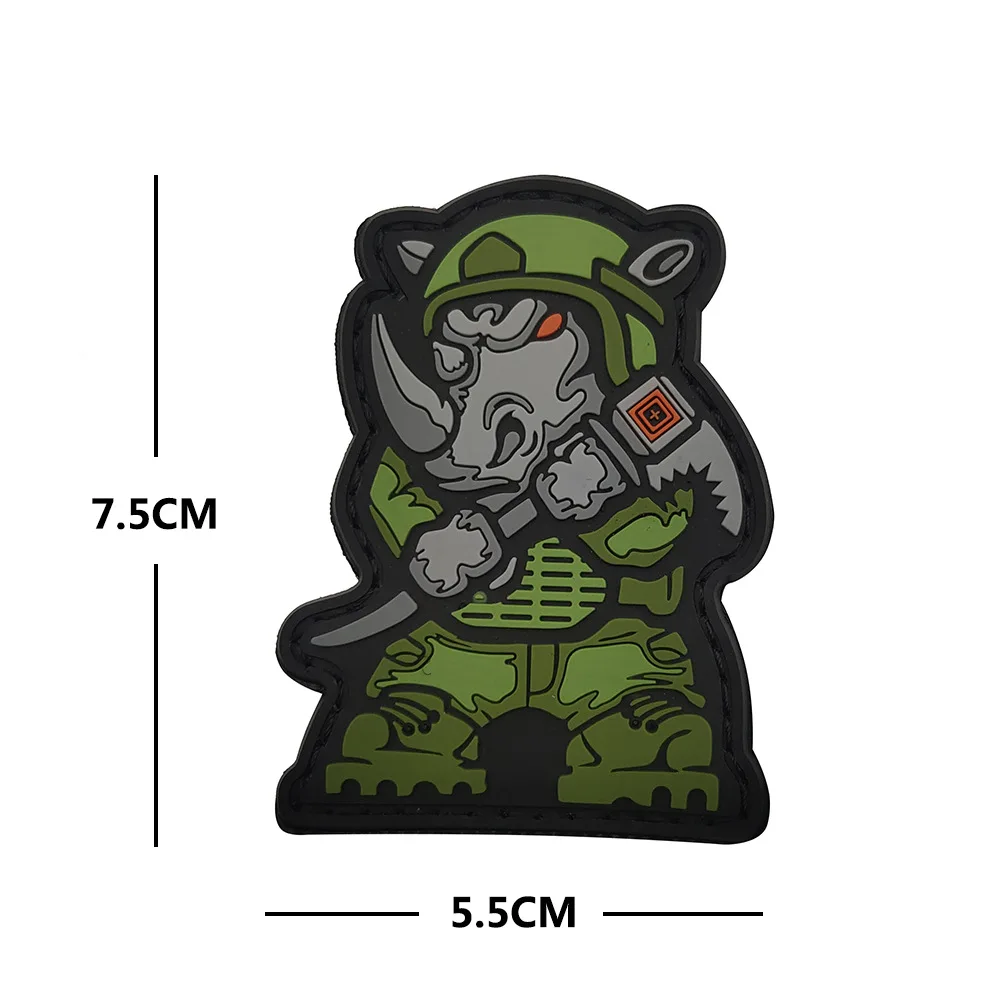 Parche militar táctico con puntas mágicas, insignia Qi, cabeza de Calavera, Animal, rinoceronte, gato, jabalí, brazos tácticos, venta al por mayor - imagen 2