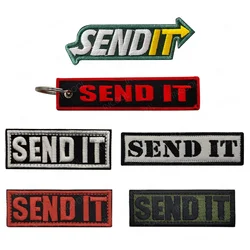 Send It Parches Tácticos Bordados para Llavero, Mochila y Ropa