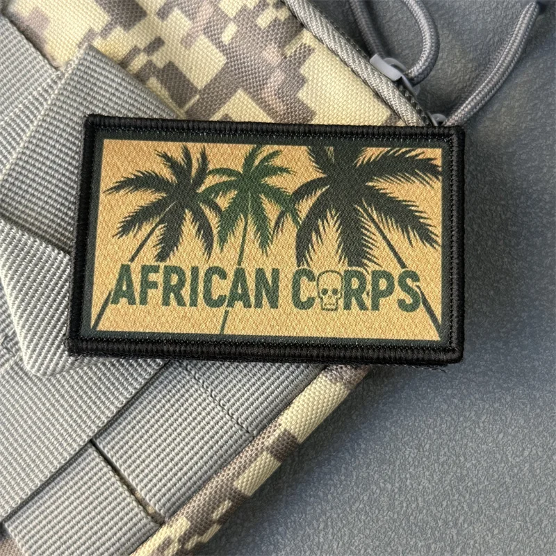 Parche táctico "AFRICAN CORPS", insignia de moral militar, impresión de gancho y bucle, mochila, decoración de ropa, pegatinas, brazalete - imagen 3
