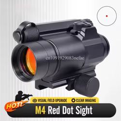 Mira táctica M4 de puntos rojos, óptica reflejo para Rifle de caza Picatinny Airsoft, miras con Base de altura, con grabado