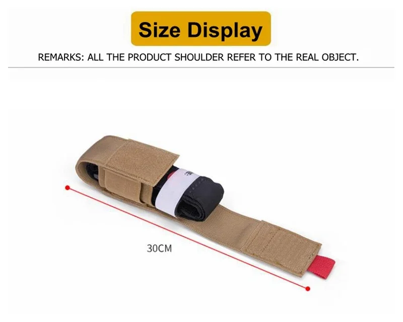 Bolsa de torniquete táctico, soporte para caza, traumatismos, bolsa de cizalla médica, soporte de torniquete elástico para exteriores, bolígrafo, bolsa EDC Flahslight - imagen 5