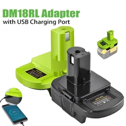 Adaptador Dewalt Milwaukee a Ryobi 18V con carga USB