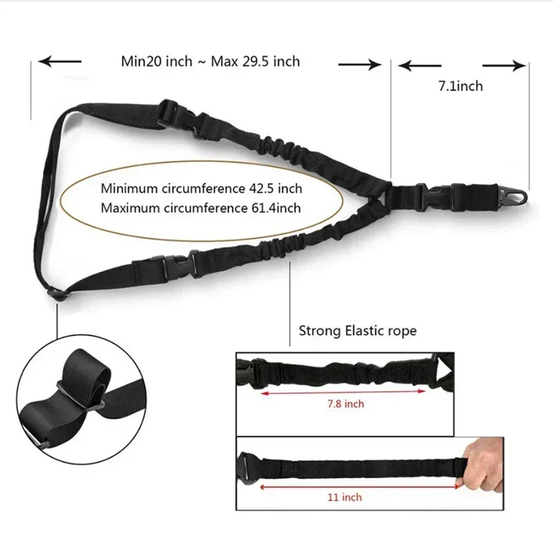 Arnés táctico de un solo punto para exteriores, cuerda para pistola táctica CS, cuerda de seguridad Diagonal, cinturón de camuflaje táctico para hombres y mujeres, 1 ud. - imagen 3