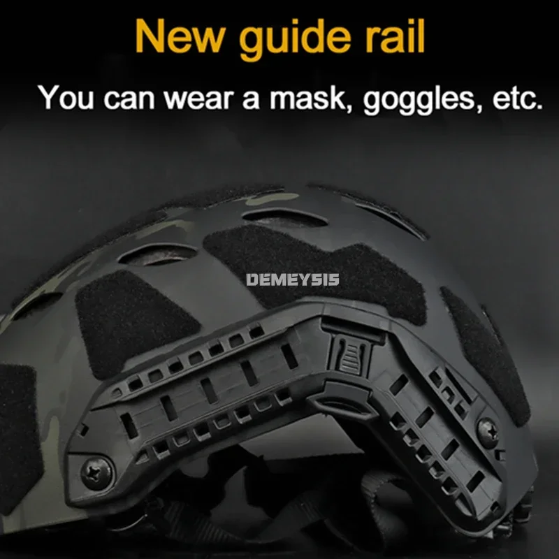 Cascos tácticos de media cubierta, Protector de cabeza ajustable para deportes de caza y Tiro, Airsoft, Paintball rápido, SF, corte súper alto - imagen 5