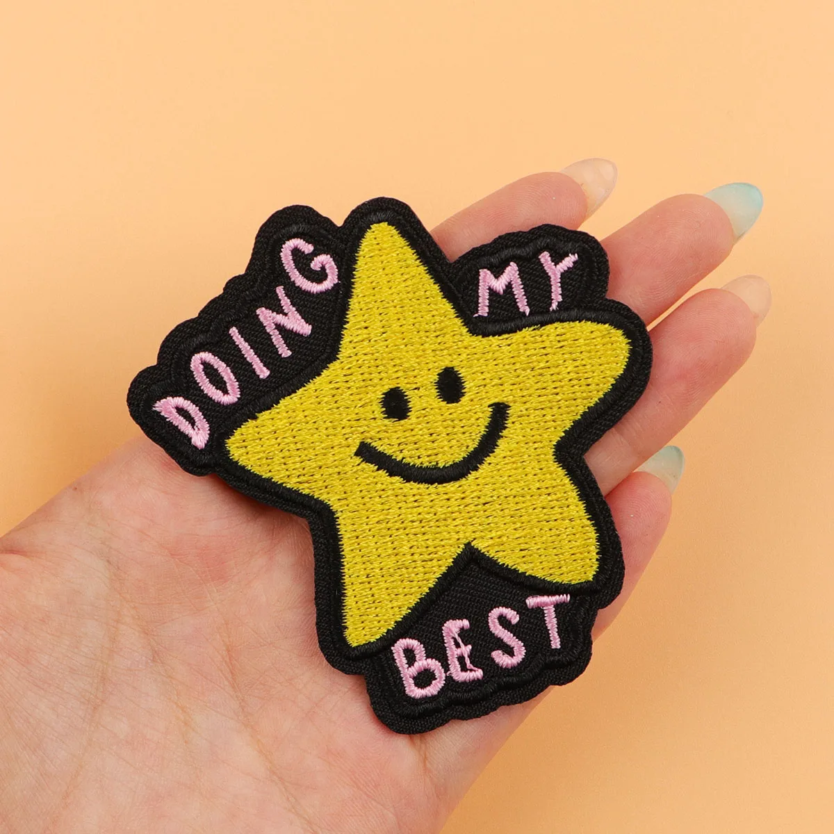 Parche bordado con cita de estrella para hacer mis mejores parches para planchar para ropa, parches termoadhesivos para ropa, insignias para coser DIY