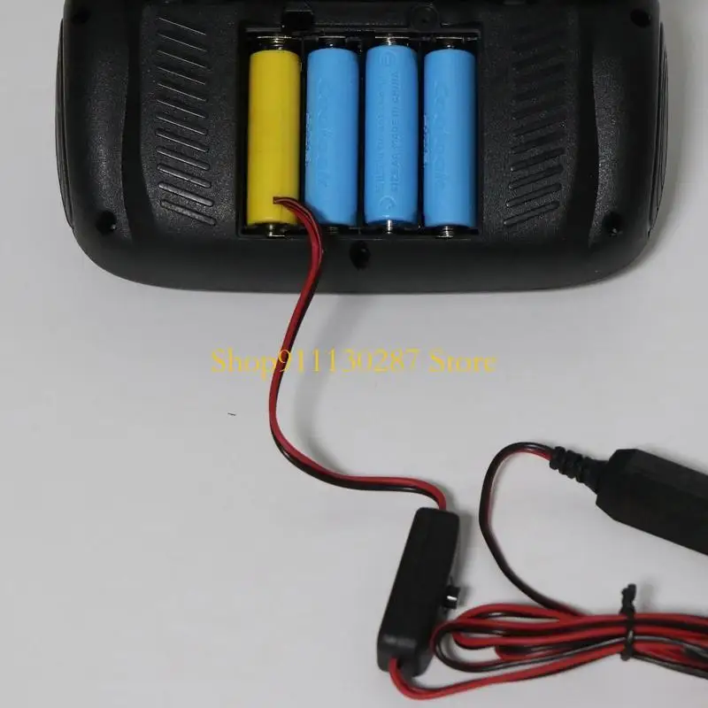 J1HC USB C Cable alimentación alimentación con interruptor para batería AAA Reemplace 4 AAA 6V Batería - imagen 2