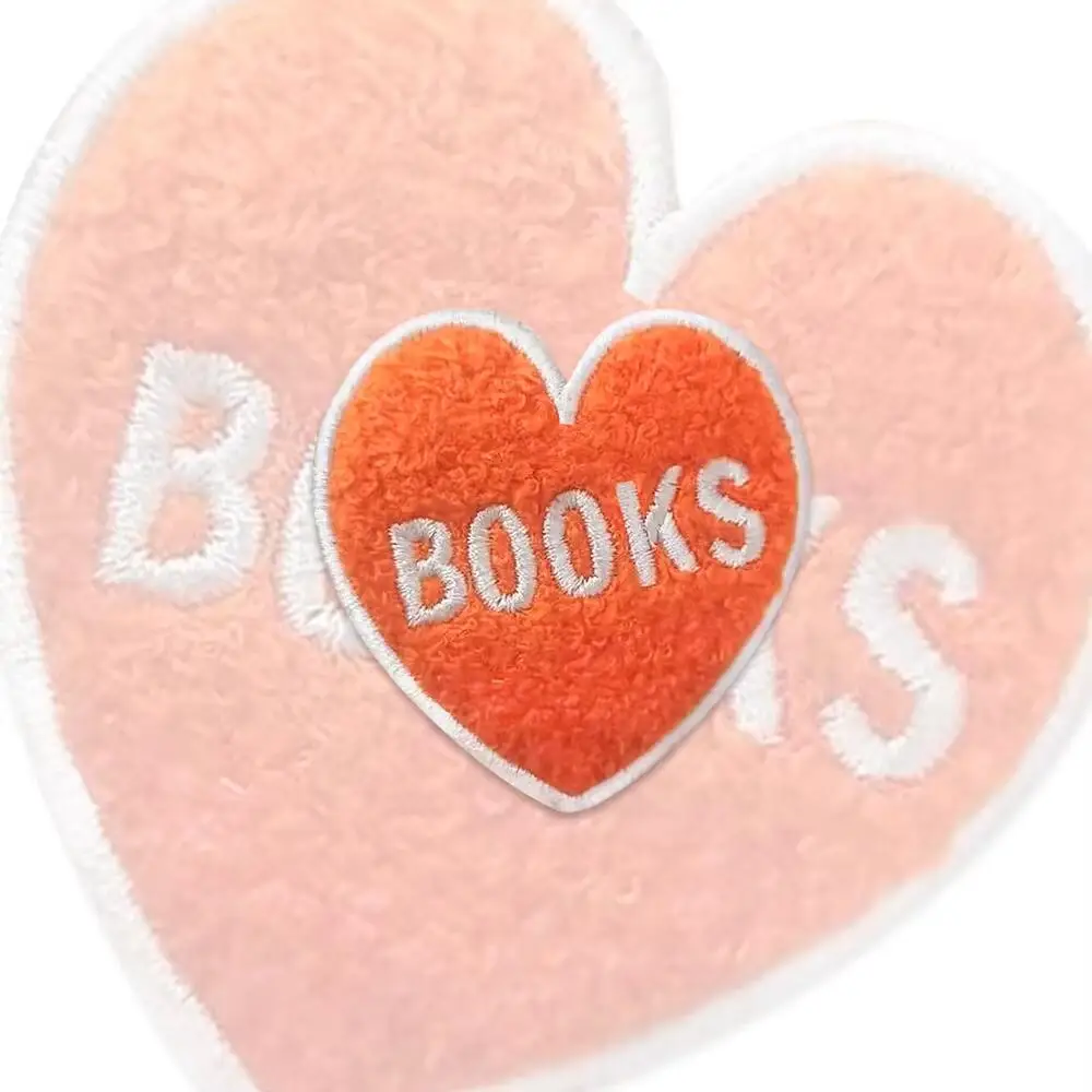 Libros Parches bordados de chenilla amarilla, insignias para planchar, decoración bordada para prendas, camisetas, chaquetas, parches de texto - imagen 5