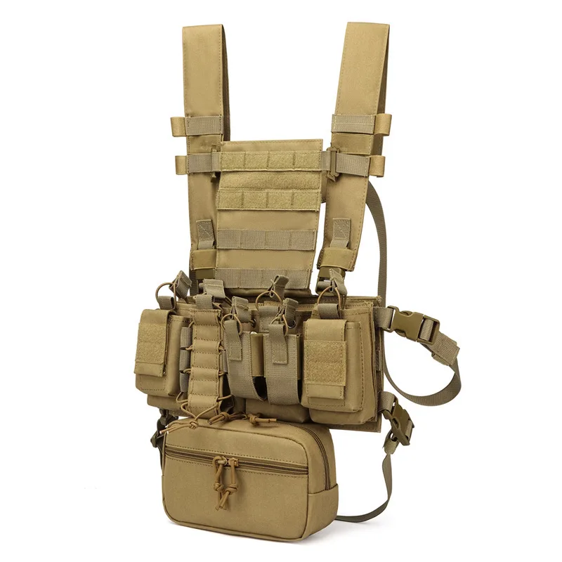 Chaleco táctico militar, aparejo de pecho con correas ajustables y bolsa de gran capacidad para aventuras al aire libre y misiones tácticas - imagen 3