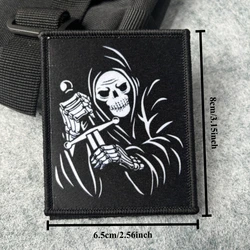 Parche moral calavera con velcro táctico para mochila y brazalete