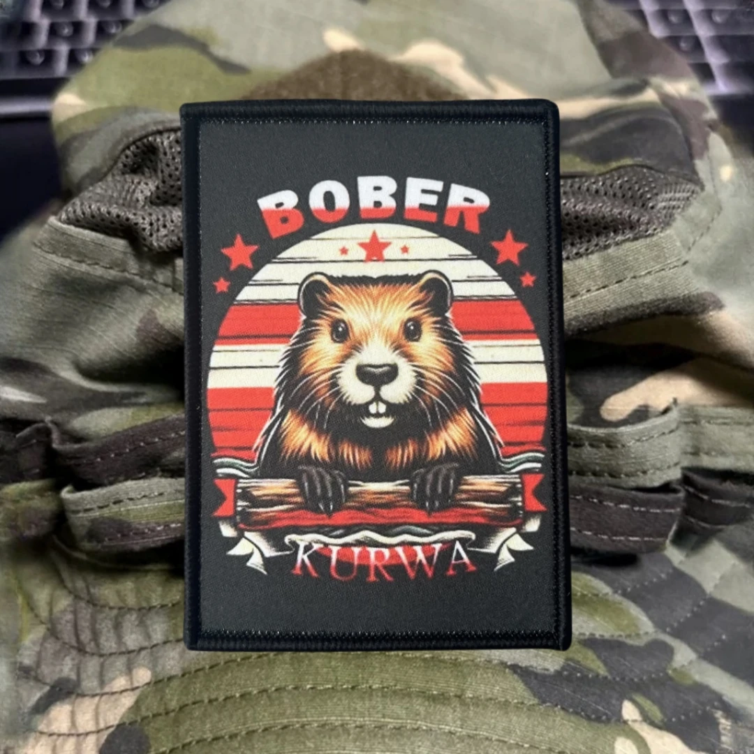 Parche militar táctico Bobrkurva Morale "BOBR KURWA", parches de gancho y bucle impresos para ropa, pegatina para mochila con emblema del ejército - imagen 2