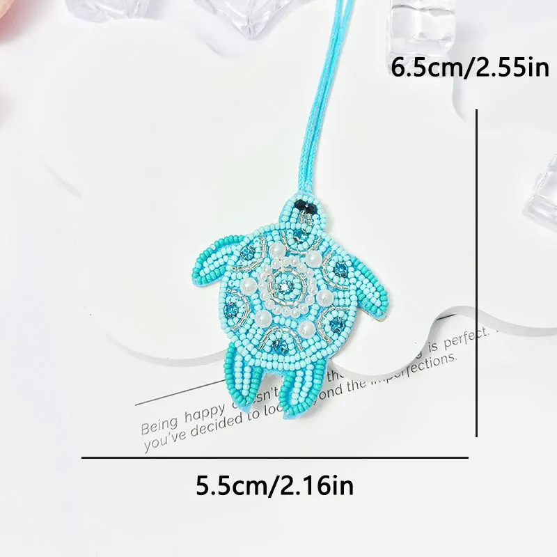 Colgante decorativo 3D, colgante de árbol de coco, concha de fruta, bolso hecho a mano, mochila, parche con cuentas hecho a mano, colgante con lentejuelas y diamantes de imitación - imagen 4