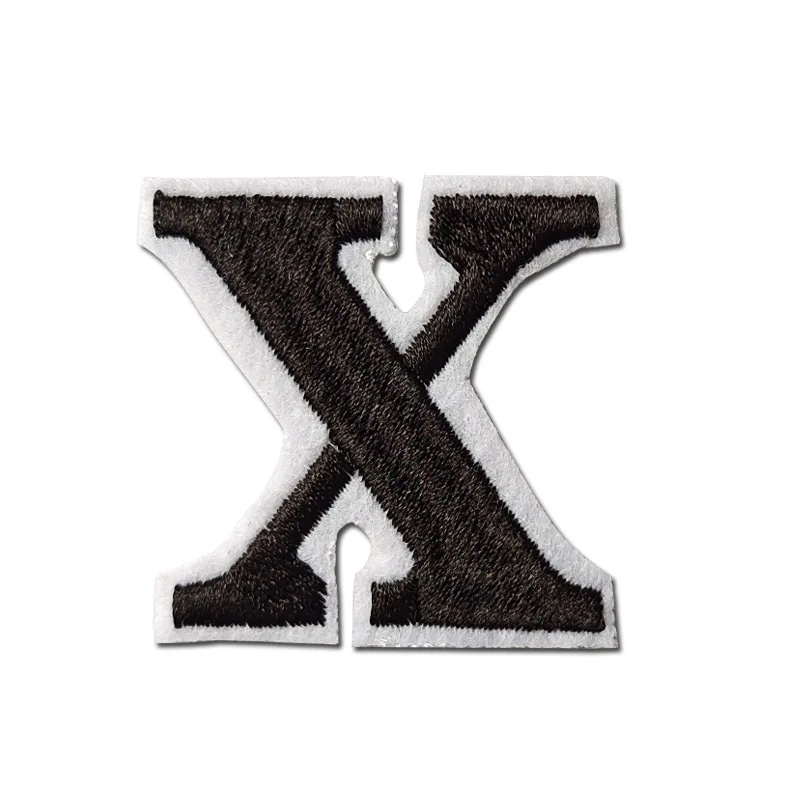 Parche bordado letras negras personalizadas para mochilas y gorras