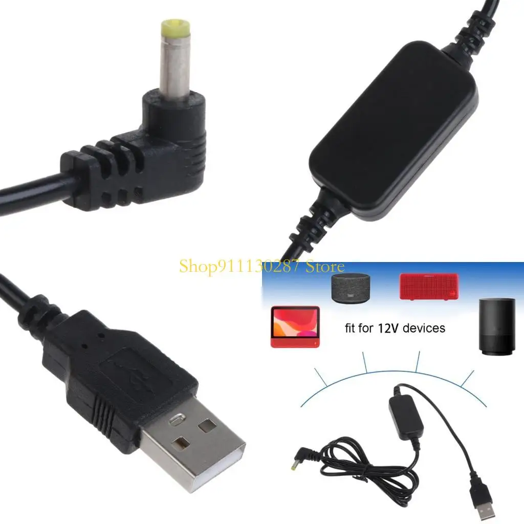 J1HC 5V a 12V USB Voltaje USB Paso Up Cable Convertidor Fuente alimentación Cable con mm x 1.7 mm USB 5V a