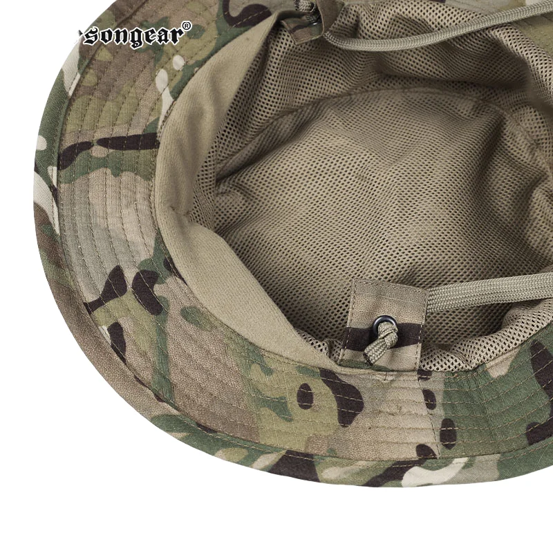 Nuevo sombrero táctico Benny, sombrero de ala redonda, resistente al desgaste, sombra de pesca para senderismo, protector solar transpirable, sombrero de pesca de ala corta - imagen 4