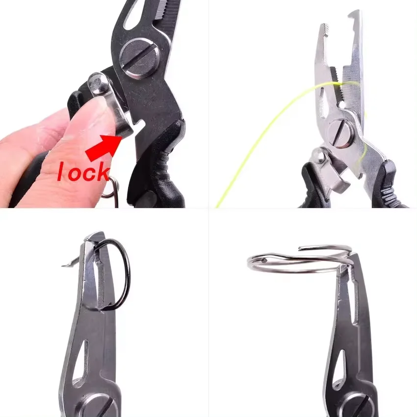 Alicates de pesca multifunción, herramientas, accesorios para productos, alicates de aparejos de invierno, tornillo de banco, tijeras para tejer moscas, juego de trenza, pinzas para pescado - imagen 4