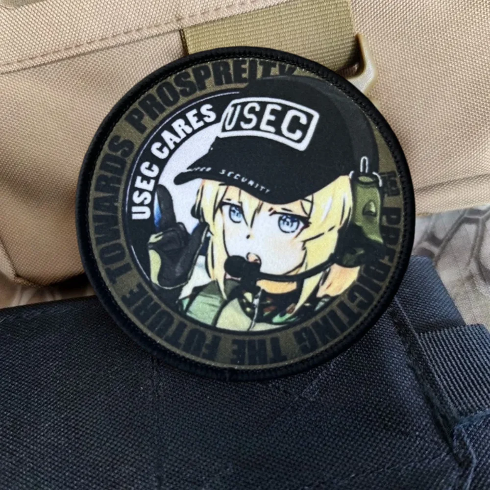Parche táctico USEC para niñas, ropa, pistola, chica, emblema de gancho y bucle impreso, insignia de moral militar, brazalete, pegatinas para mochila - imagen 4