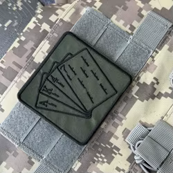 Parche "Poker Card Ak47", insignia de moral táctica, parches de gancho y bucle bordados, brazalete militar táctico, pegatina para mochila