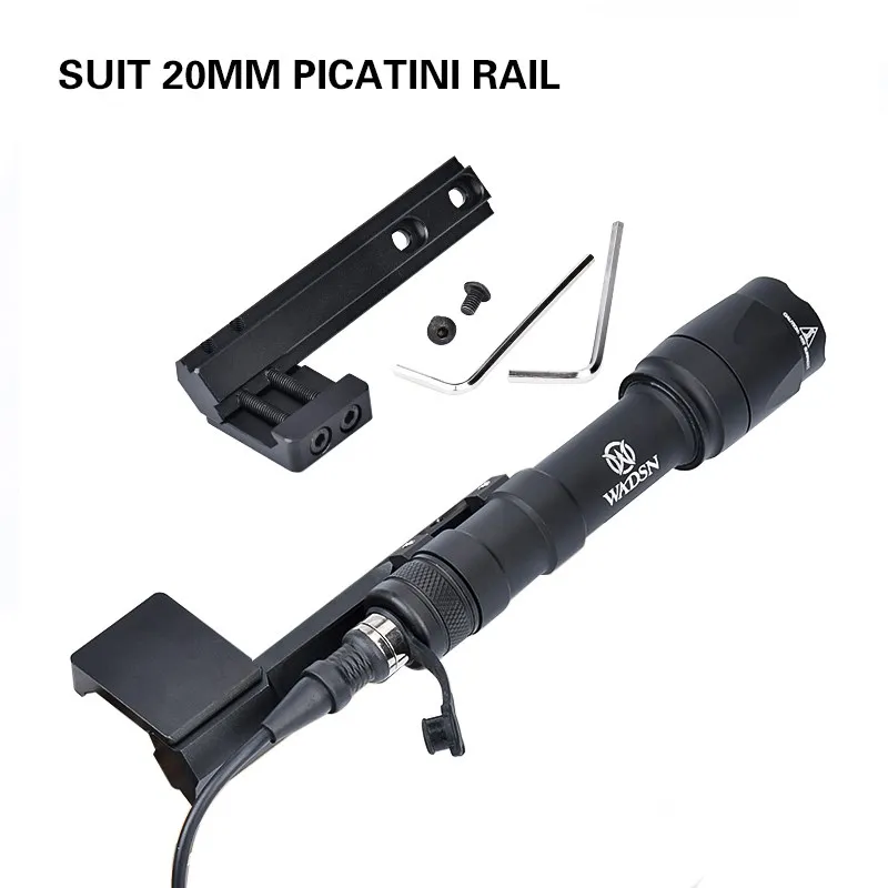 WADSN-Juego de linterna M300 Airsoft, montaje de luz de explorador, foco de arma M600, Base de compensación adaptativa de caza, riel Picatinny de 20mm - imagen 5