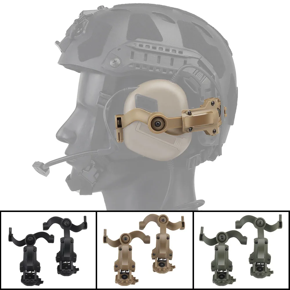 Adaptador de montaje en riel para auriculares tácticos, para caza, casco Airsoft rápido, OPS Core ARC/Team Wendy M-LOK, equipo de soporte para auriculares