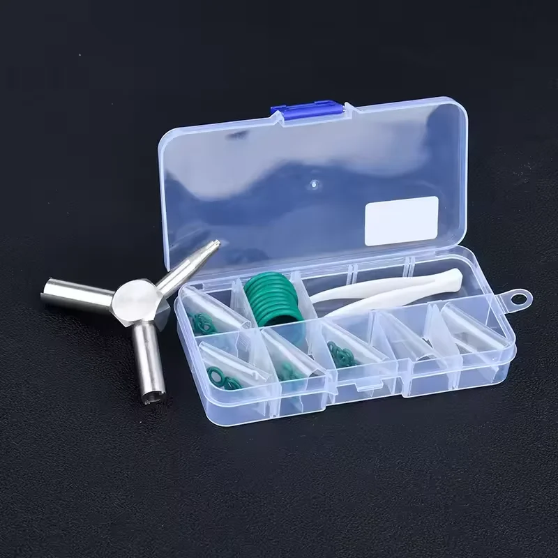 Juego de juntas tóricas de caucho fluorado para cargador táctico - Anillo plano de silicona verde - Sello de junta para llave de válvula de gas - Para airsoft, caza, GBB, G17, P1 - imagen 2