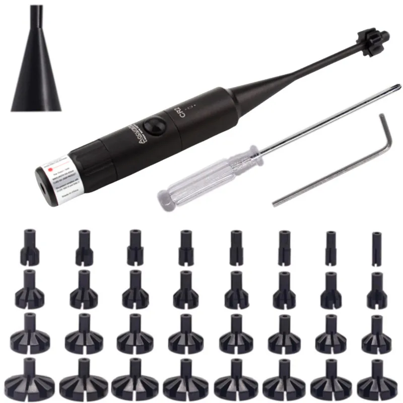 Kit de mira de orificio láser calibre.177.22 a colimador láser 12GA interruptor de botón grande 32 adaptadores - imagen 5